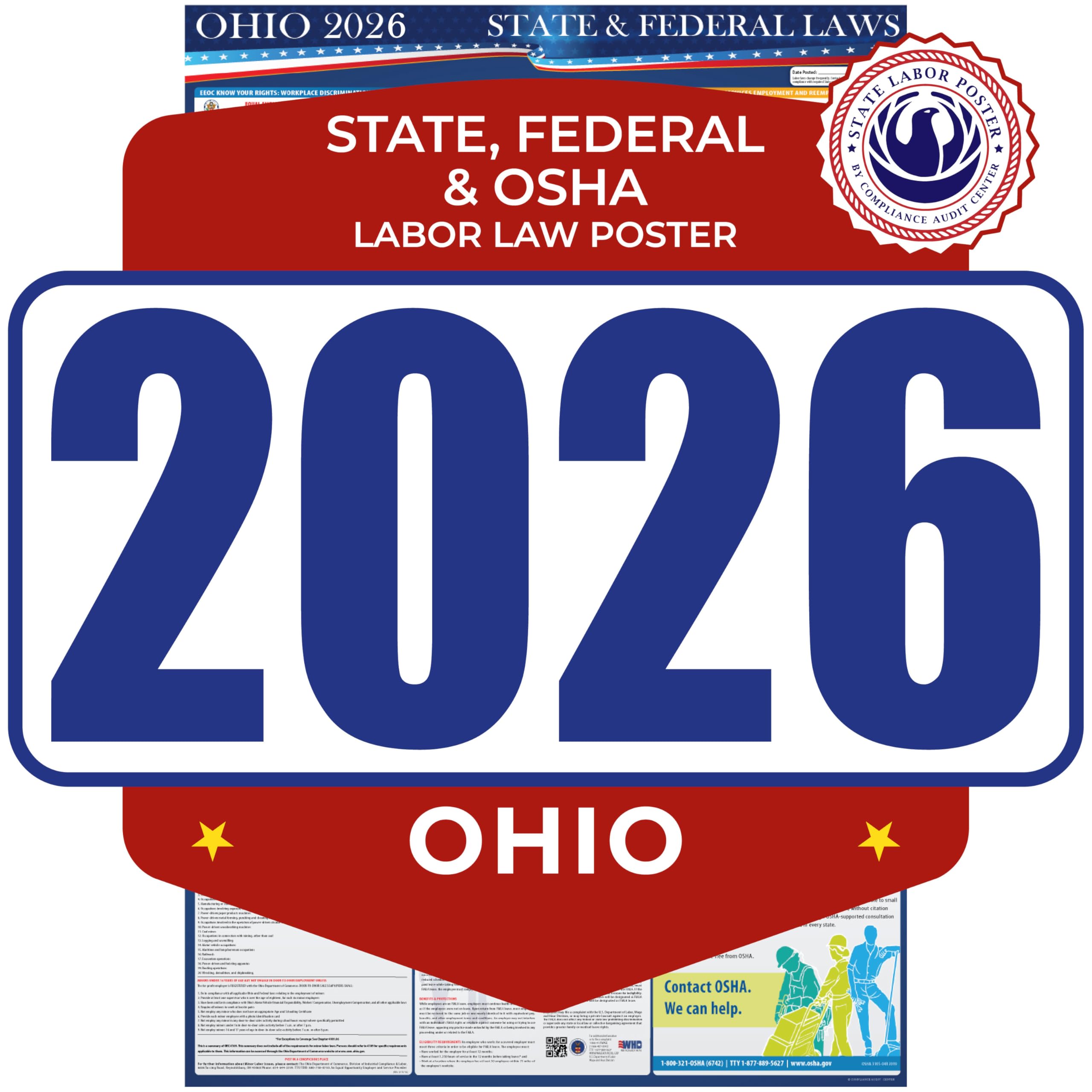 Amazon.com: 2026 Ohio State and Federal Labor Law Poster - OSHA